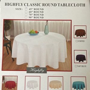 Highfly classic round 45 inch tablecloth white